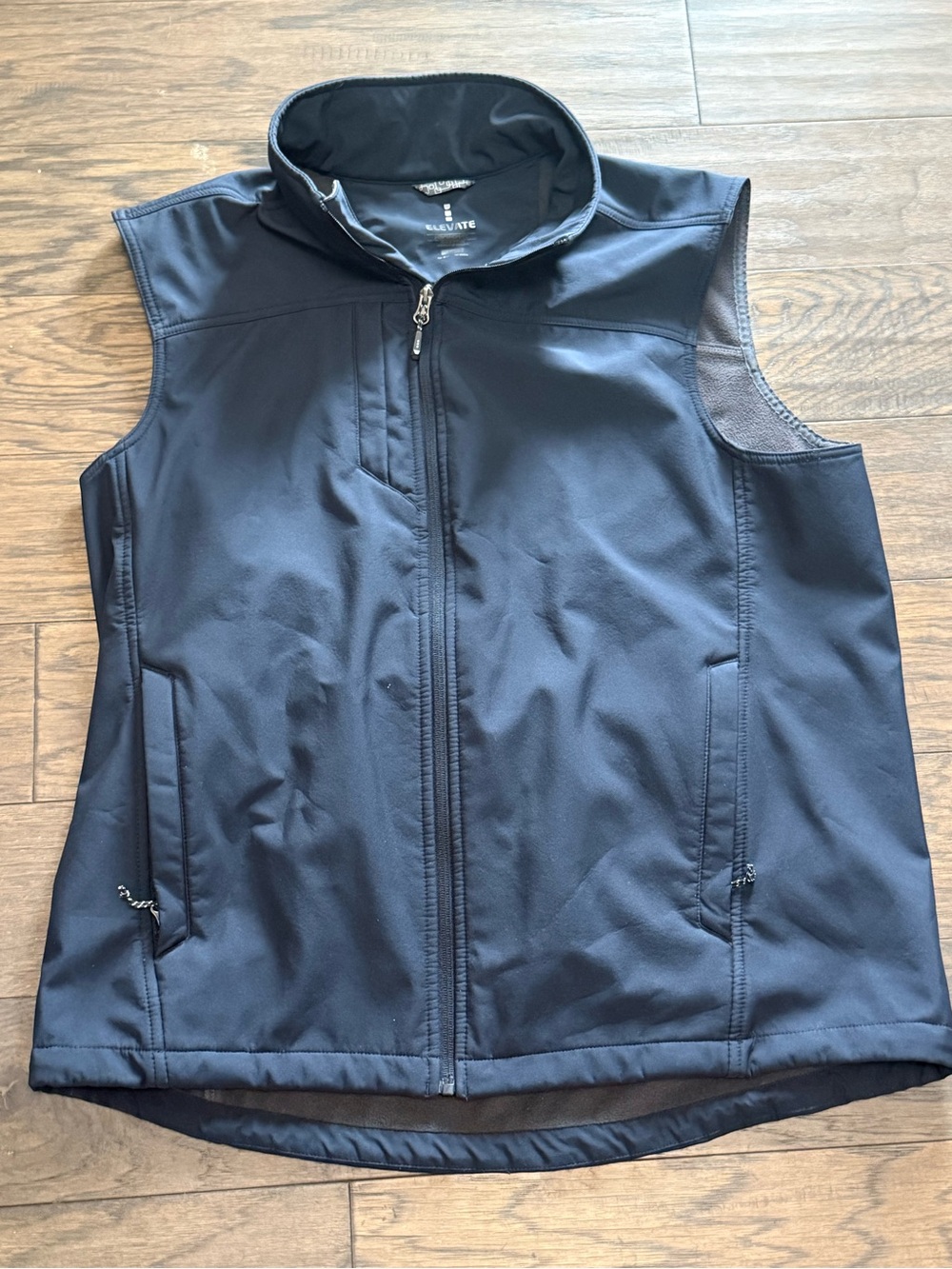 Elevate Full Zip Soft Shell Vest Black Mens Large